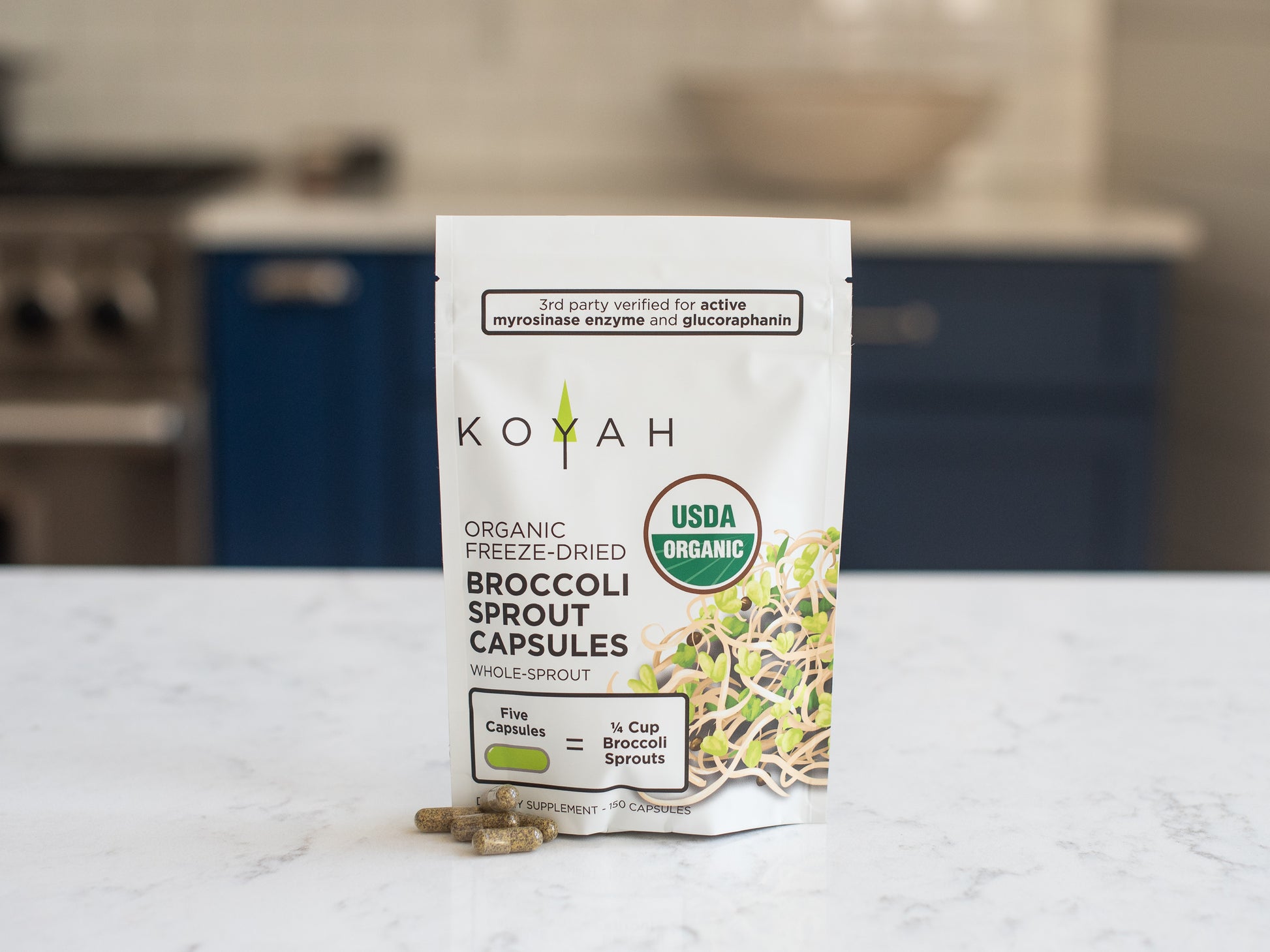 organic broccoli sprout capsule pouch 