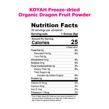 KOYAH - Organic Banana Powder - South America Grown & Freeze-Dried in the  USA 